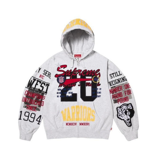 Supreme Warriors Applique Zip-Up Ash Grey
