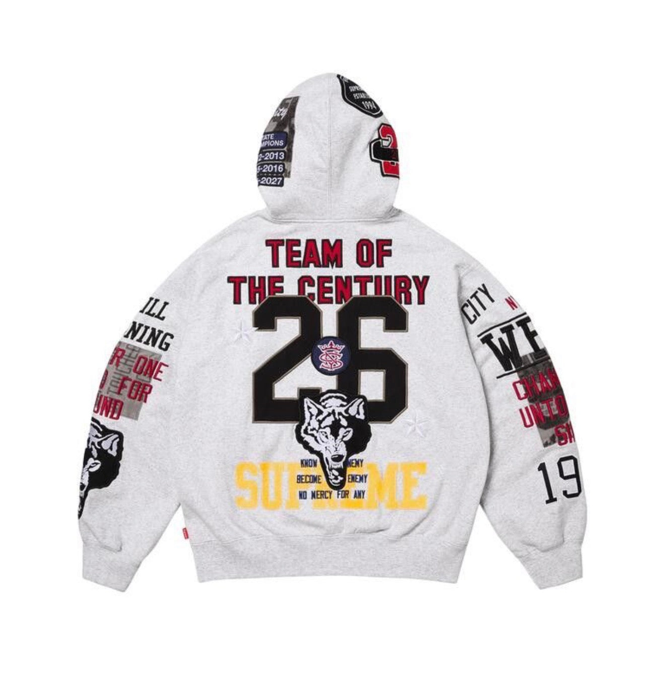 Supreme Warriors Applique Zip-Up Ash Grey