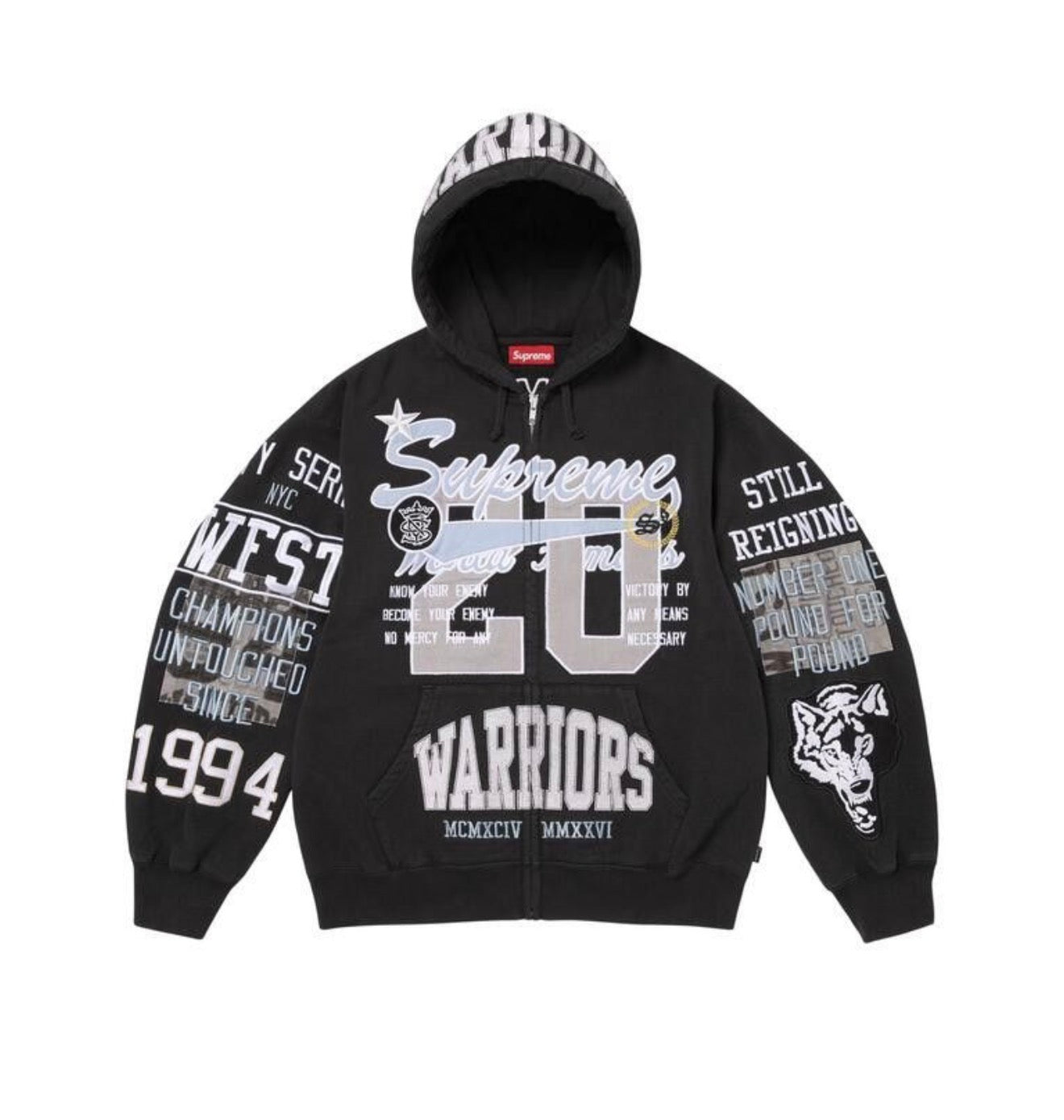 Supreme Warriors Applique Zip-Up Black