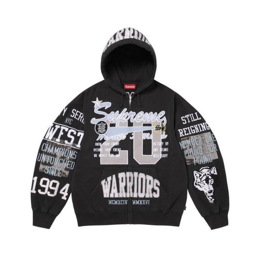 Supreme Warriors Applique Zip-Up Black
