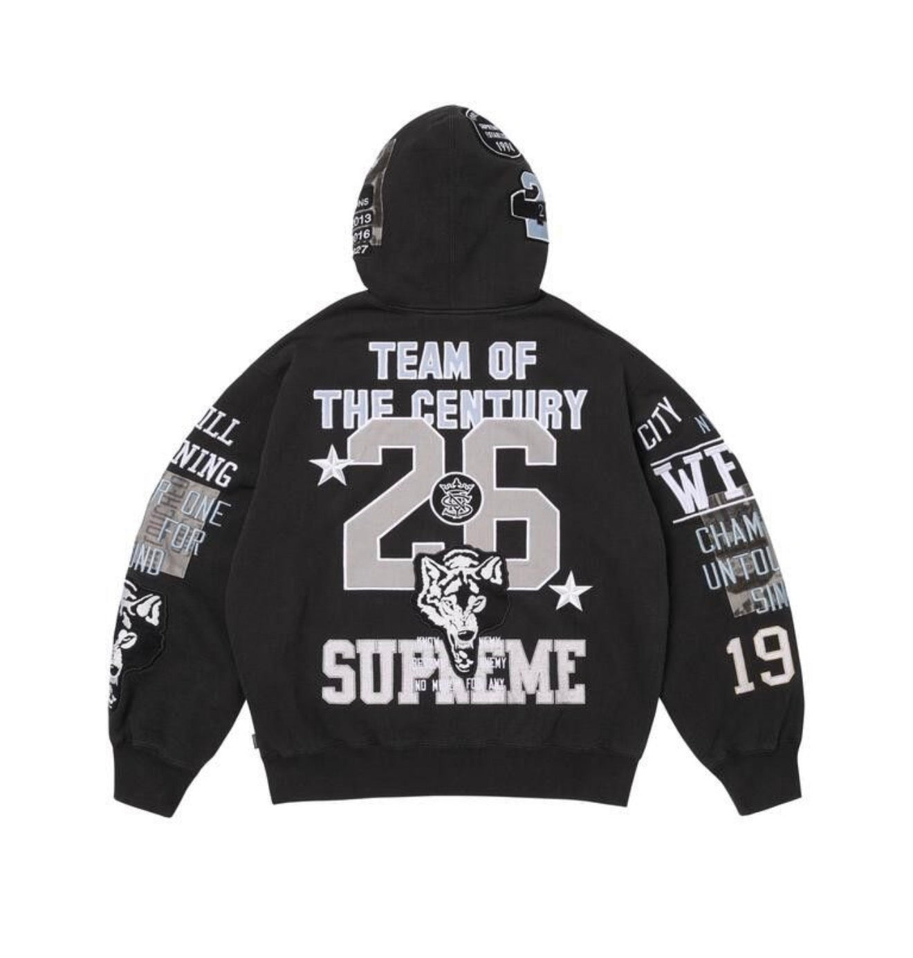 Supreme Warriors Applique Zip-Up Black