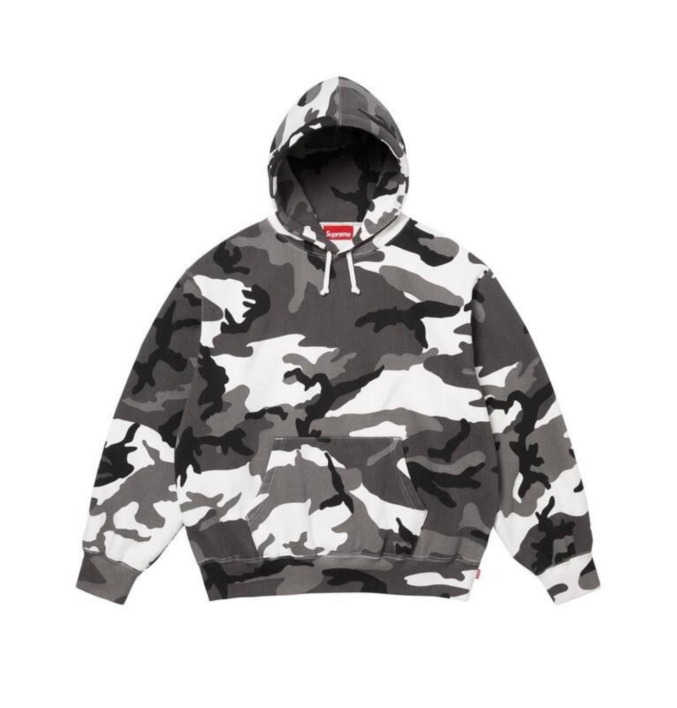 Supreme Satin Applique Hoodie Snow Camo