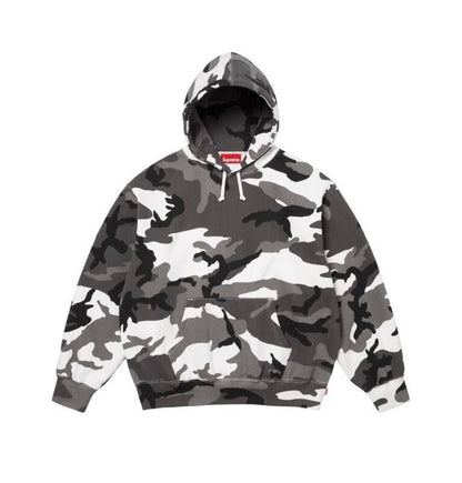 Supreme Satin Applique Hoodie Snow Camo