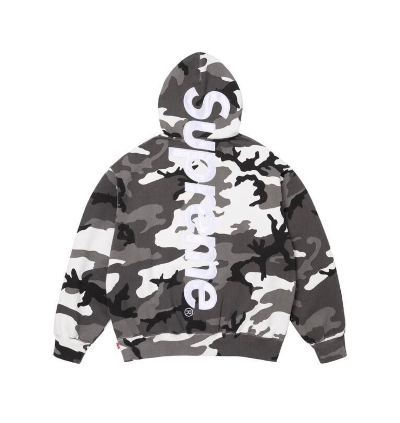Supreme Satin Applique Hoodie Snow Camo