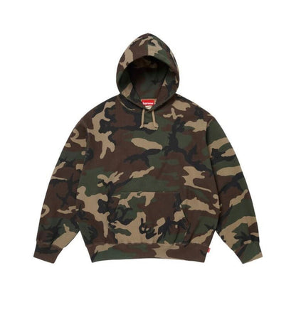 Supreme Satin Applique Hoodie Woodland Camo