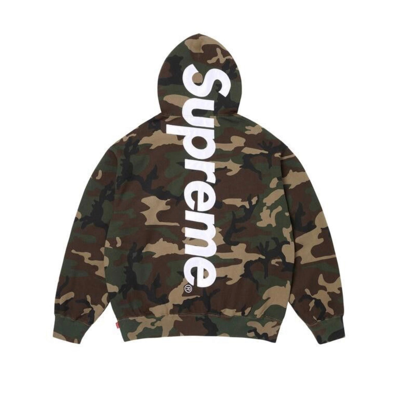 Supreme Satin Applique Hoodie Woodland Camo