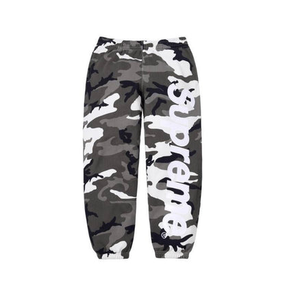 Supreme Satin Applique Sweatpants Snow Camo