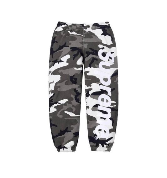 Supreme Satin Applique Sweatpants Snow Camo