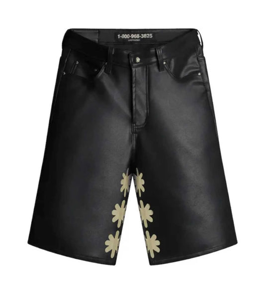 Lost Shadows Leather Shorts Black/Bone