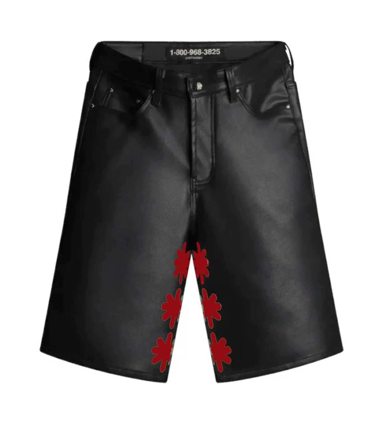 Lost Shadows Leather Shorts Black/Red