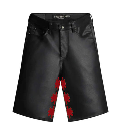 Lost Shadows Leather Shorts Black/Red