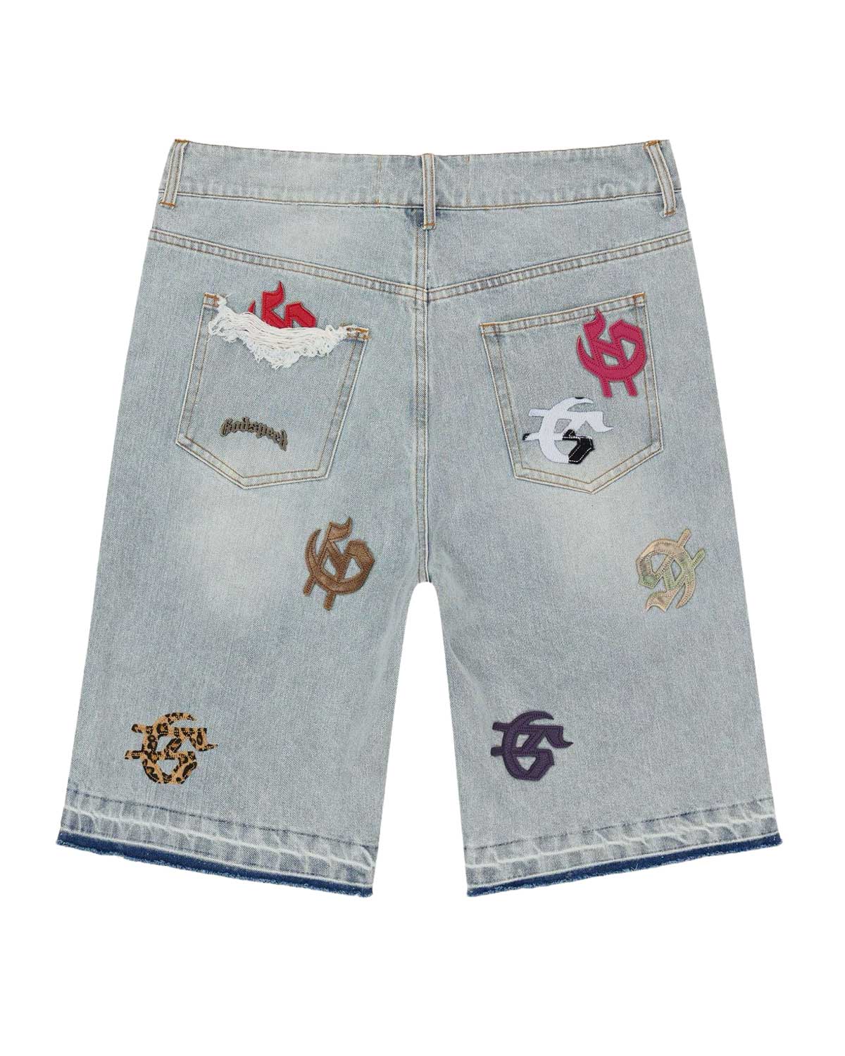 Godspeed Infinity Multi Color Jean Shorts Blue
