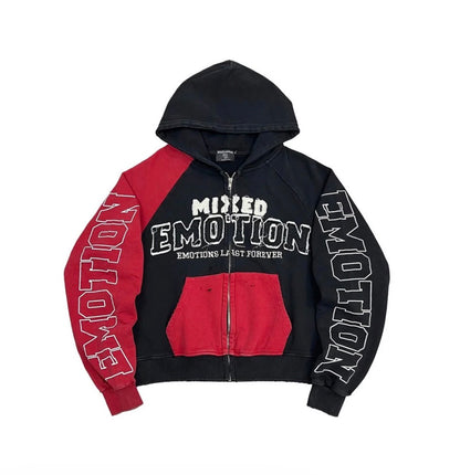 Mixed Emotions Split Decison Zip-Up Red/Black