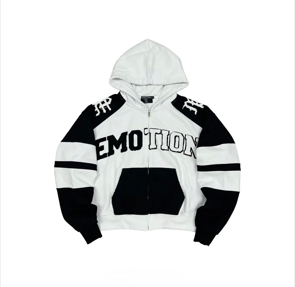 Mixed Emotions Zip-Up Varsity Black/White