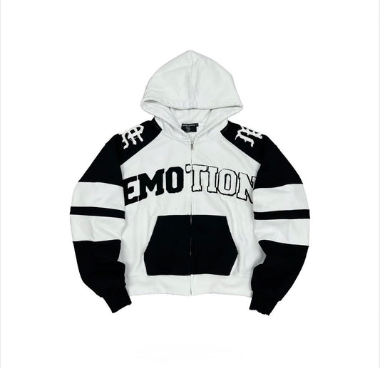 Mixed Emotions Zip-Up Varsity Black/White