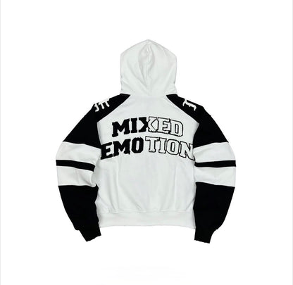 Mixed Emotions Zip-Up Varsity Black/White
