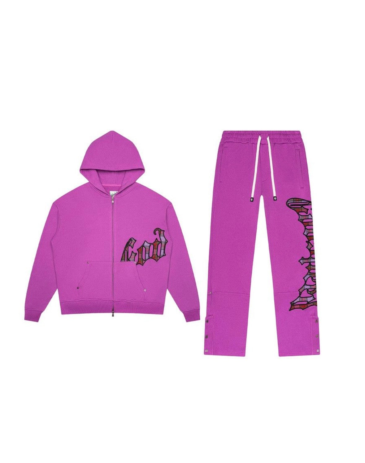 Godspeed OG Logo Sweatsuit Pink Plaid