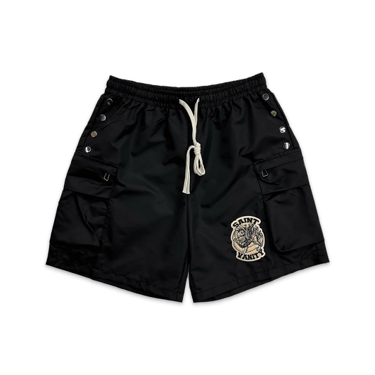Saint Vanity Cargo Nylon Shorts Black