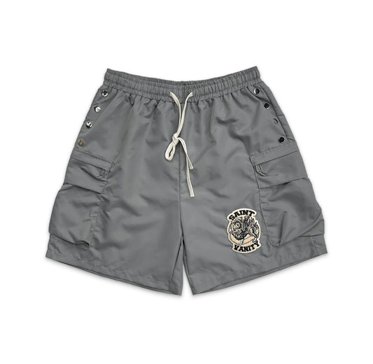 Saint Vanity Cargo Nylon Shorts Grey