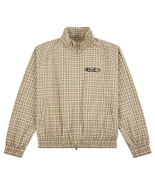 Boredom Kills Lounge Plaid Track Jacket Khaki