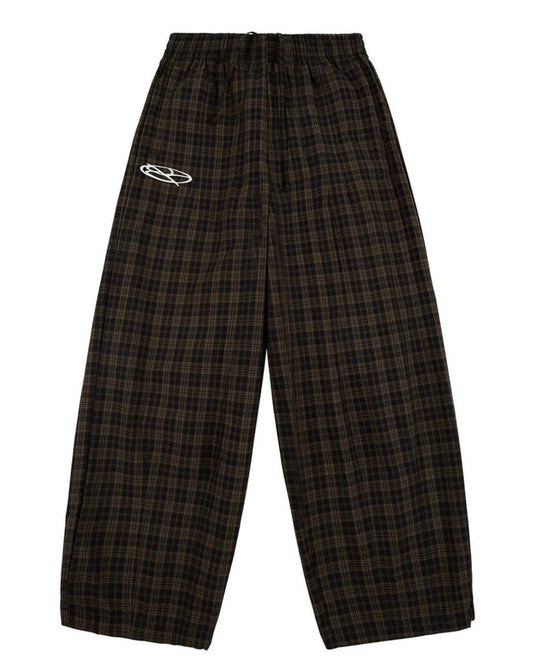Boredom Kills Lounge Plaid Track Pants Black
