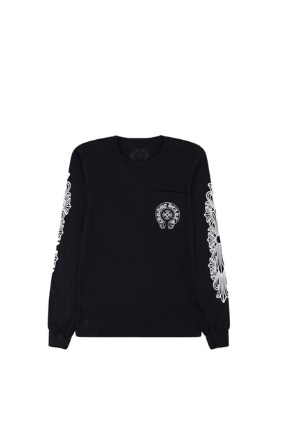 Chrome Hearts Floral Horseshoe Long Sleeve Black