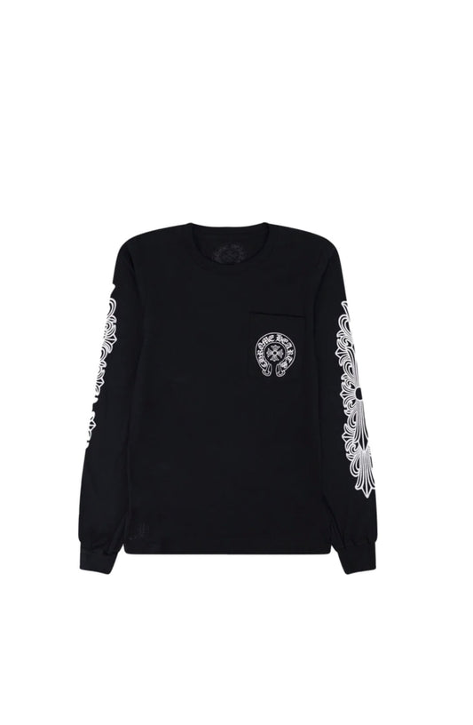 Chrome Hearts Floral Horseshoe Long Sleeve Black
