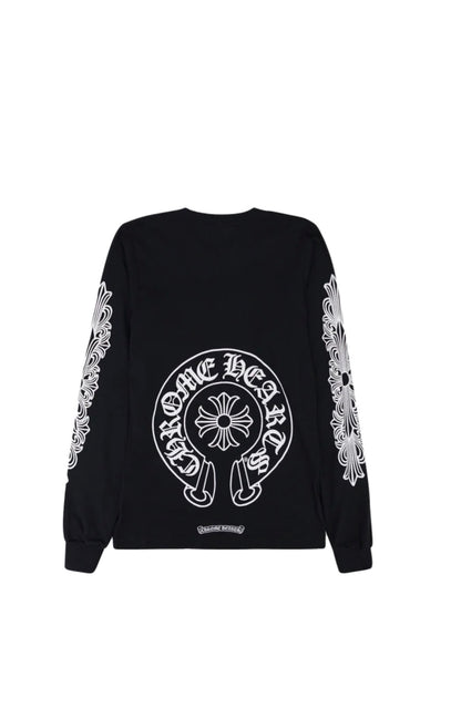 Chrome Hearts Floral Horseshoe Long Sleeve Black