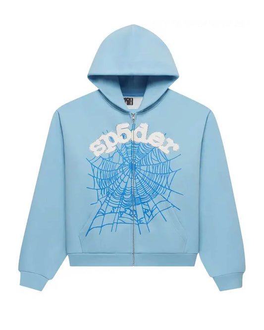 Sp5der OG Web Zip-Up Sky Blue