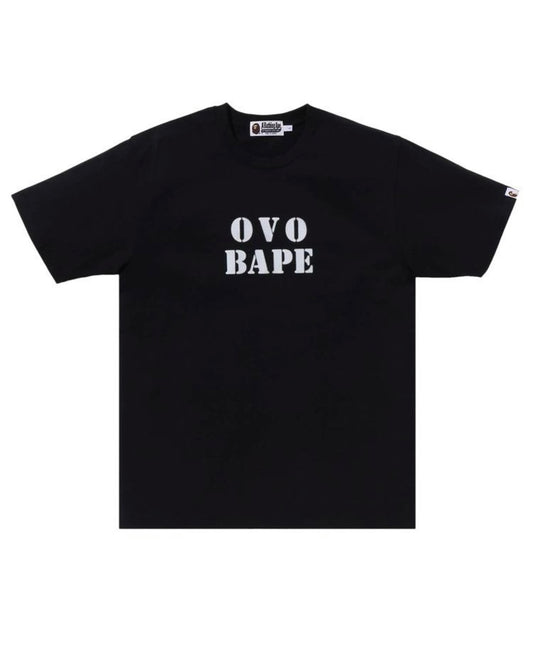 Bape X OVO Stencil Logo T-Shirt Black