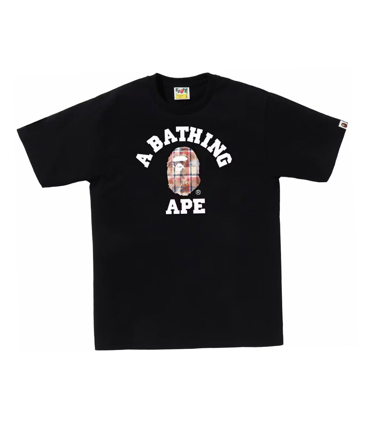 Bape Bleach Check College T-Shirt Black