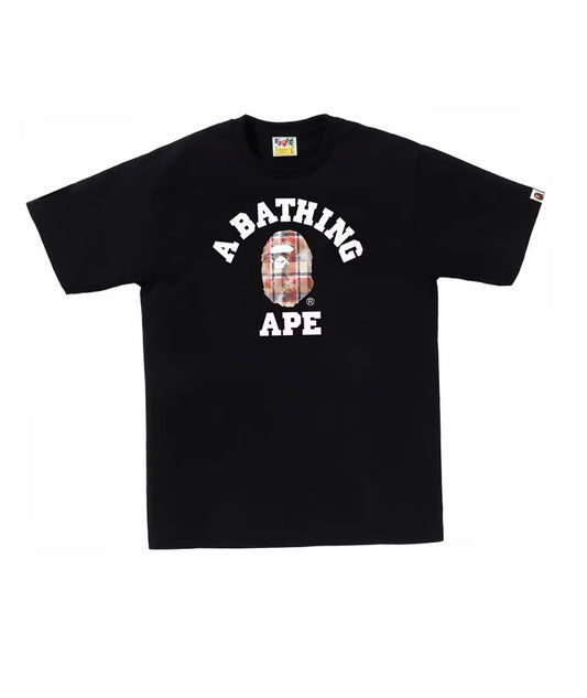 Bape Bleach Check College T-Shirt Black
