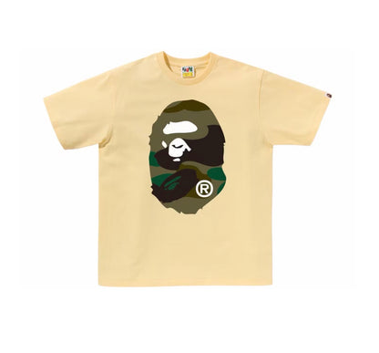 Bape Giant 1ST Camo Big Ape Head T-Shirt Yellow/Green