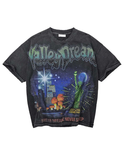 Vale Forever Skyline Bling T-Shirt Black