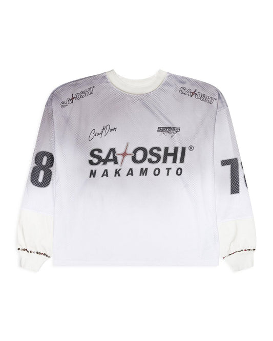 Satoshi Nakamoto Mesh Moto Long Sleeve Jersey White