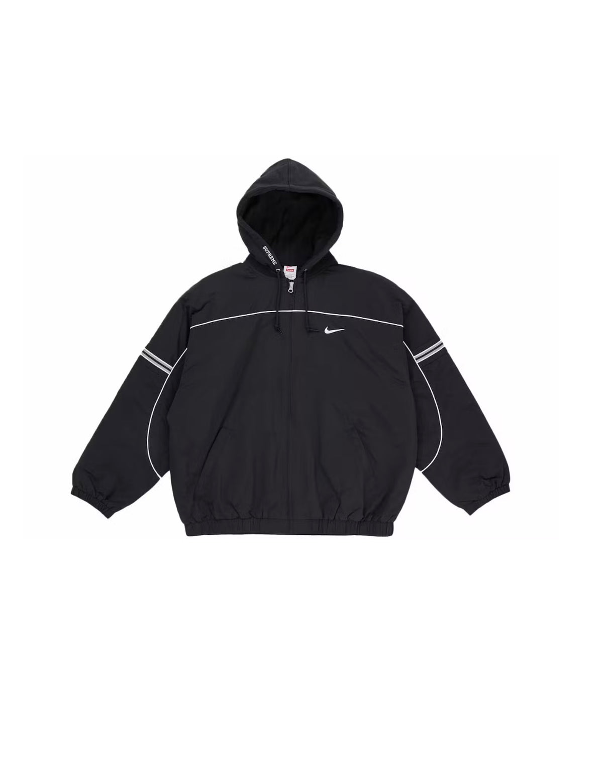Supreme Nike Nylon Hooded Zip-Up Black
