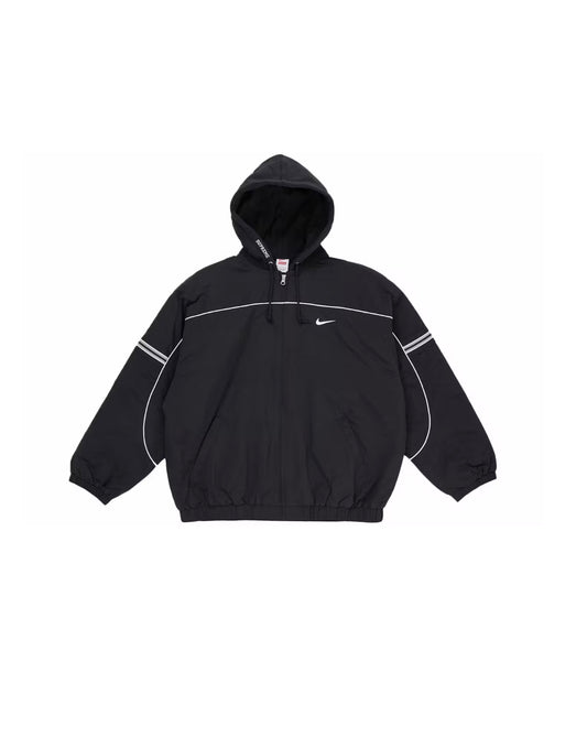 Supreme Nike Nylon Hooded Zip-Up Black