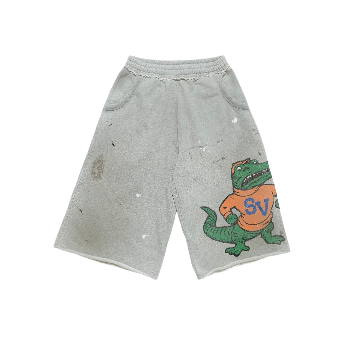 Saint Vanity Gator Long Shorts Grey