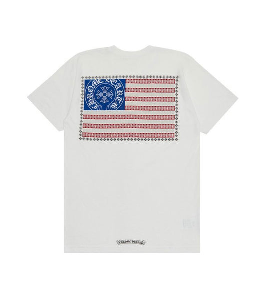 Chrome Hearts American Flag Dagger T-Shirt White