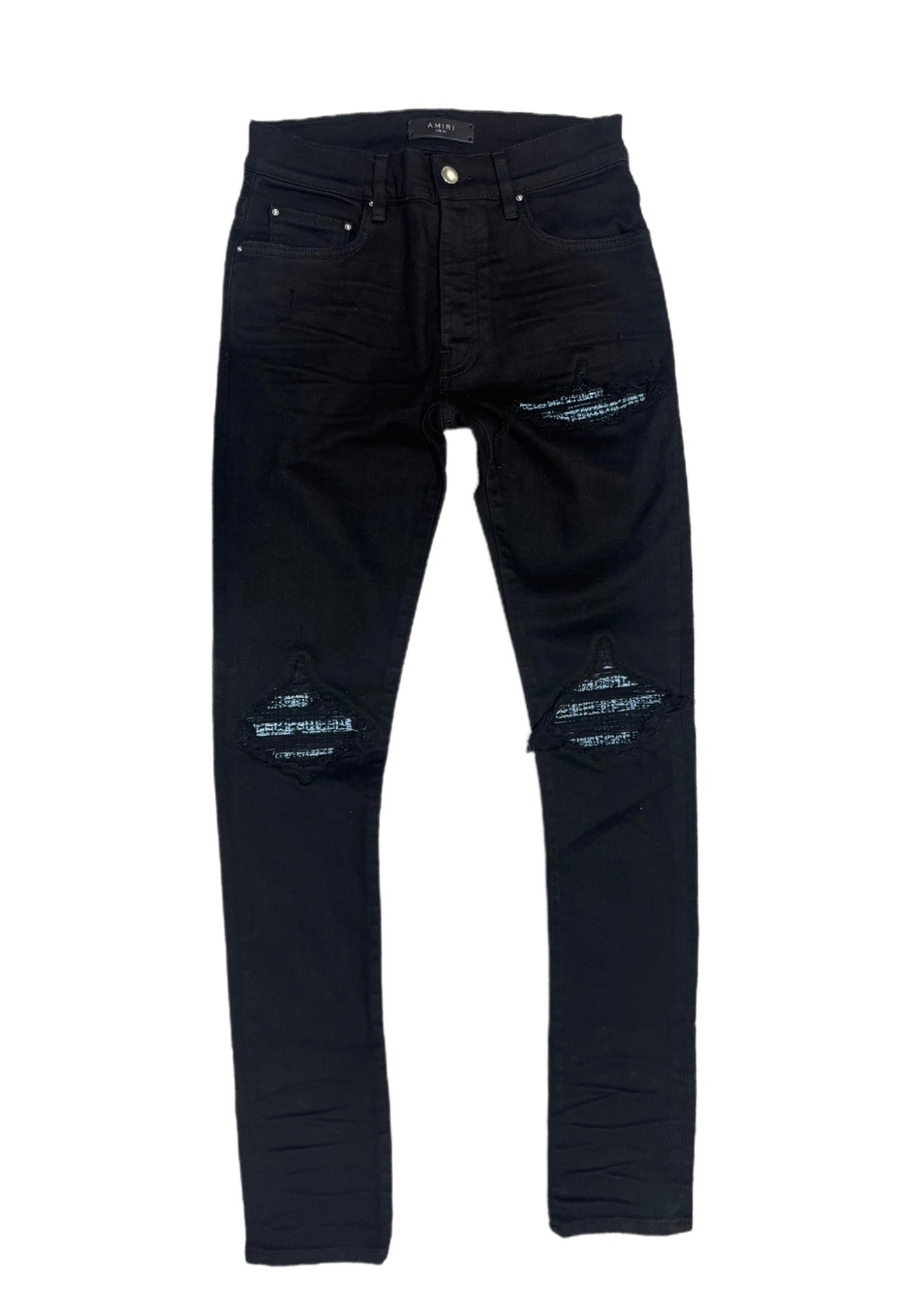 Amiri Jeans MX1 Boucle Blue/Black Patch Black