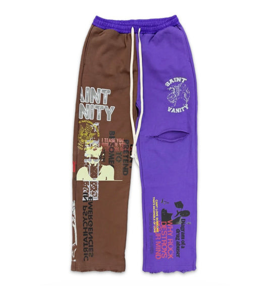 Saint Vanity What The Sweatpants Purple/Brown