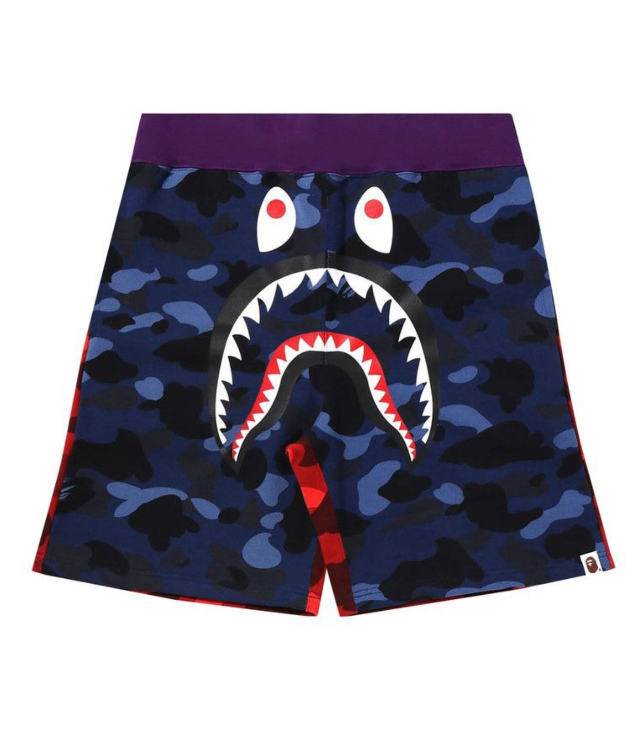 Bape Crazy Camo Shark Shorts Navy