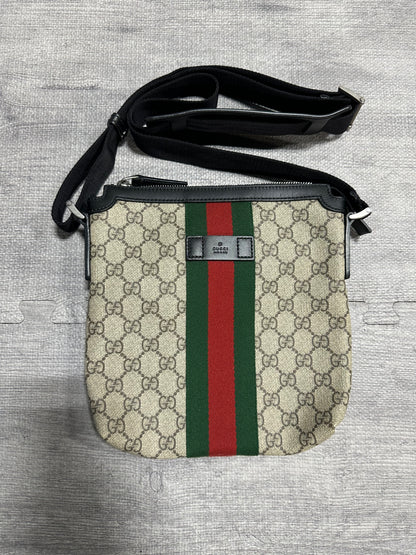 Gucci Monogram Coated Canvas Crossbody Bag (PREOWNED)