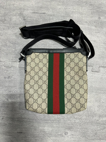 Gucci Monogram Coated Canvas Crossbody Bag (PREOWNED)