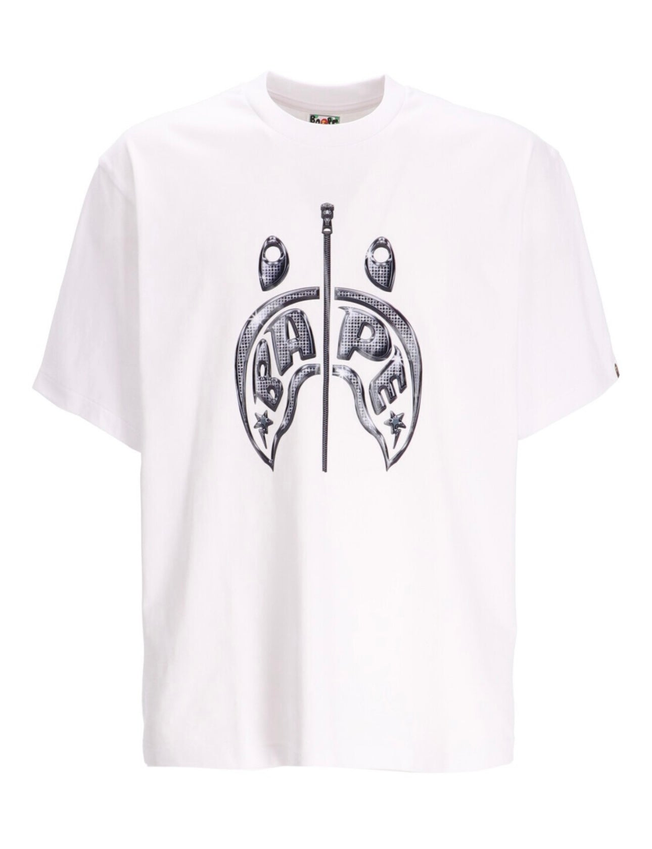 Bape Ape Mad Shark Photo Print Relaxed Fit T-Shirt White/Chrome
