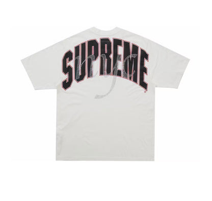 Supreme Rhinestone Script S/S T-Shirt White