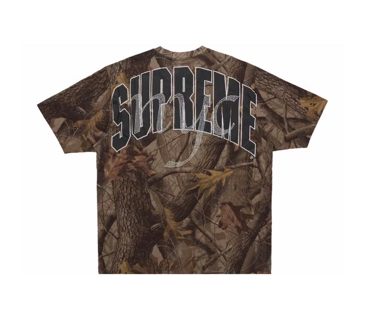Supreme Rhinestone Script S/S T-Shirt Camo