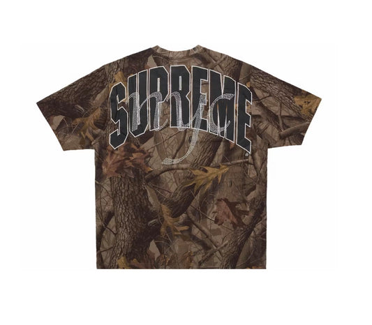 Supreme Rhinestone Script S/S T-Shirt Camo