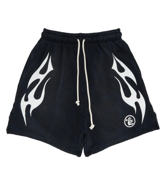 Hellstar Flame Shorts Black/White