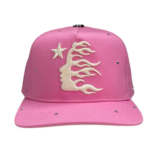 Hellstar OG Logo Rhinestone Snapback Pink
